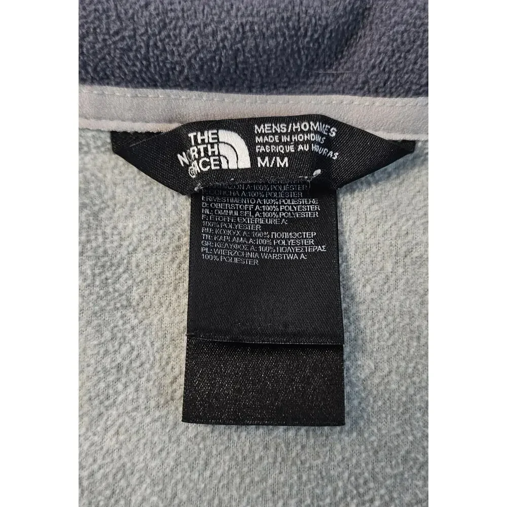 Mens light fleece 1/4 zip grey warm winter north face packable jacket preppy
